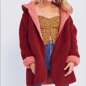 silence + noise magnolia cozy reversible coat